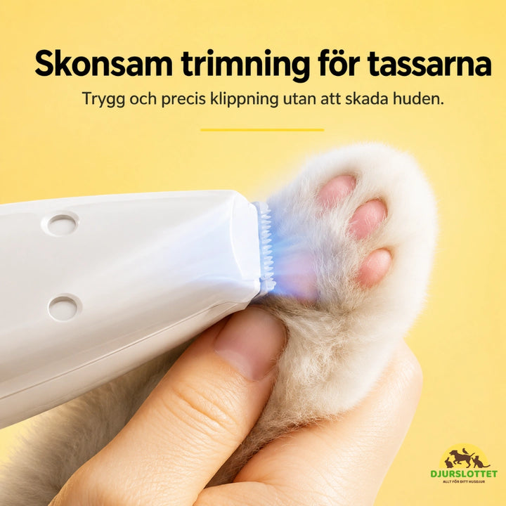 Silvetti Tasstrimmer med dammsugare Skonsam trimning för tassarna  Djurslottet