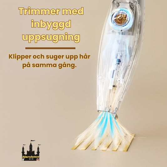 Silvetti Tasstrimmer med dammsugare Trimmer med inbyggd uppsugning- Djurslottet