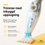 Silvetti Tasstrimmer med dammsugare Trimmer med inbyggd uppsugning  Djurslottet