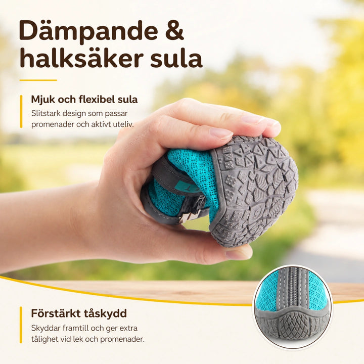 SolStep Hundskor skyddar mot varm asfalt och het sand - Djurslottet