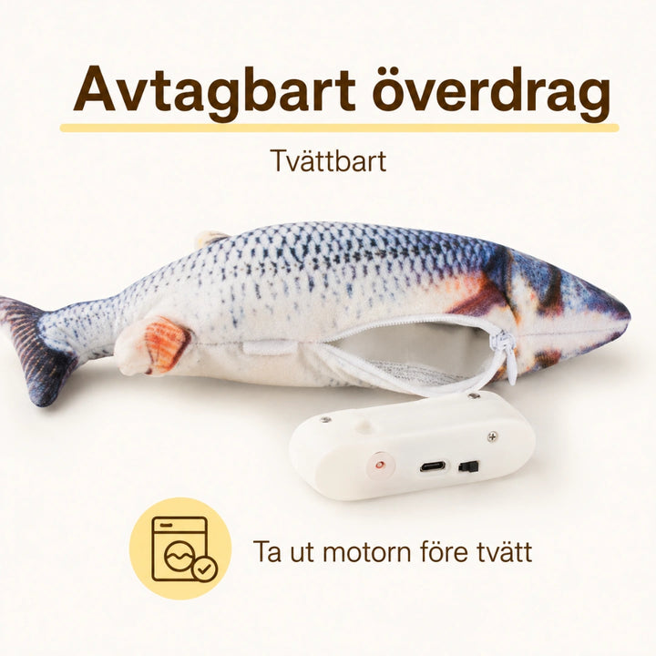 Sprattlande fisk avtagbart overdrag - Djurslottet