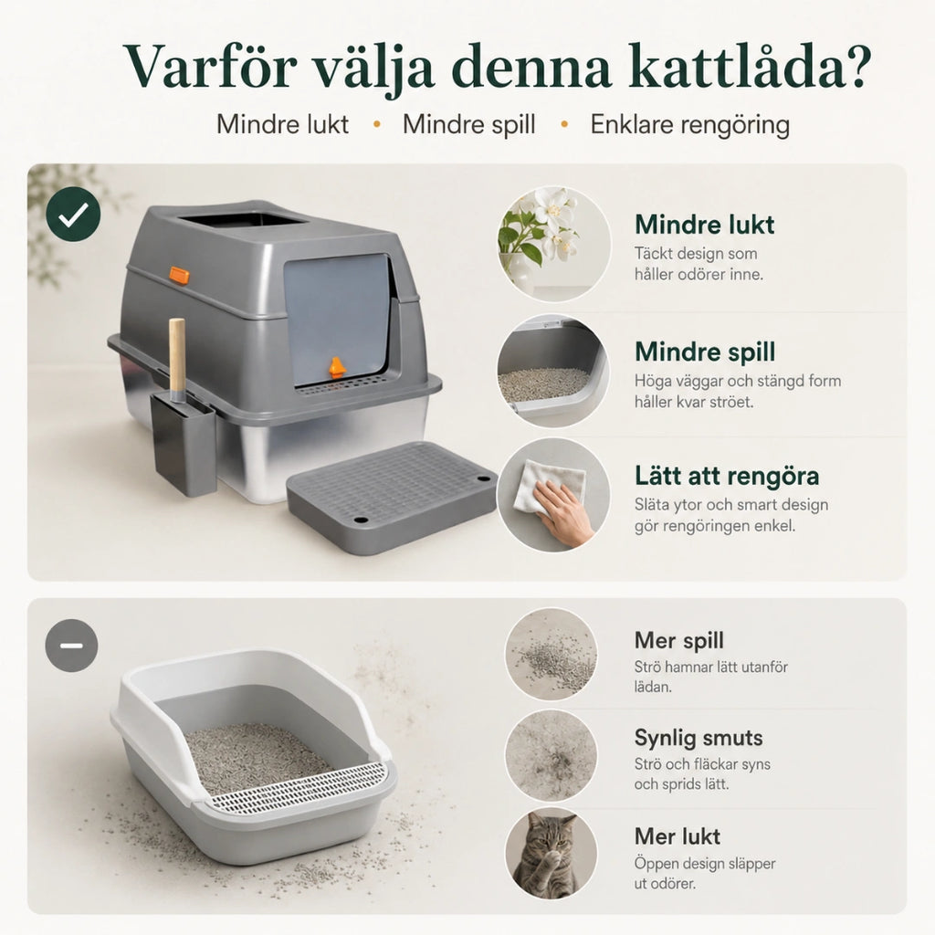 SteelBox Rostfri Kattlåda mindre spill - Djurslottet