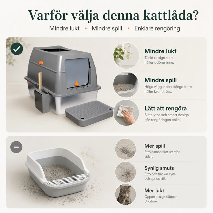 SteelBox Rostfri Kattlåda mindre spill - Djurslottet