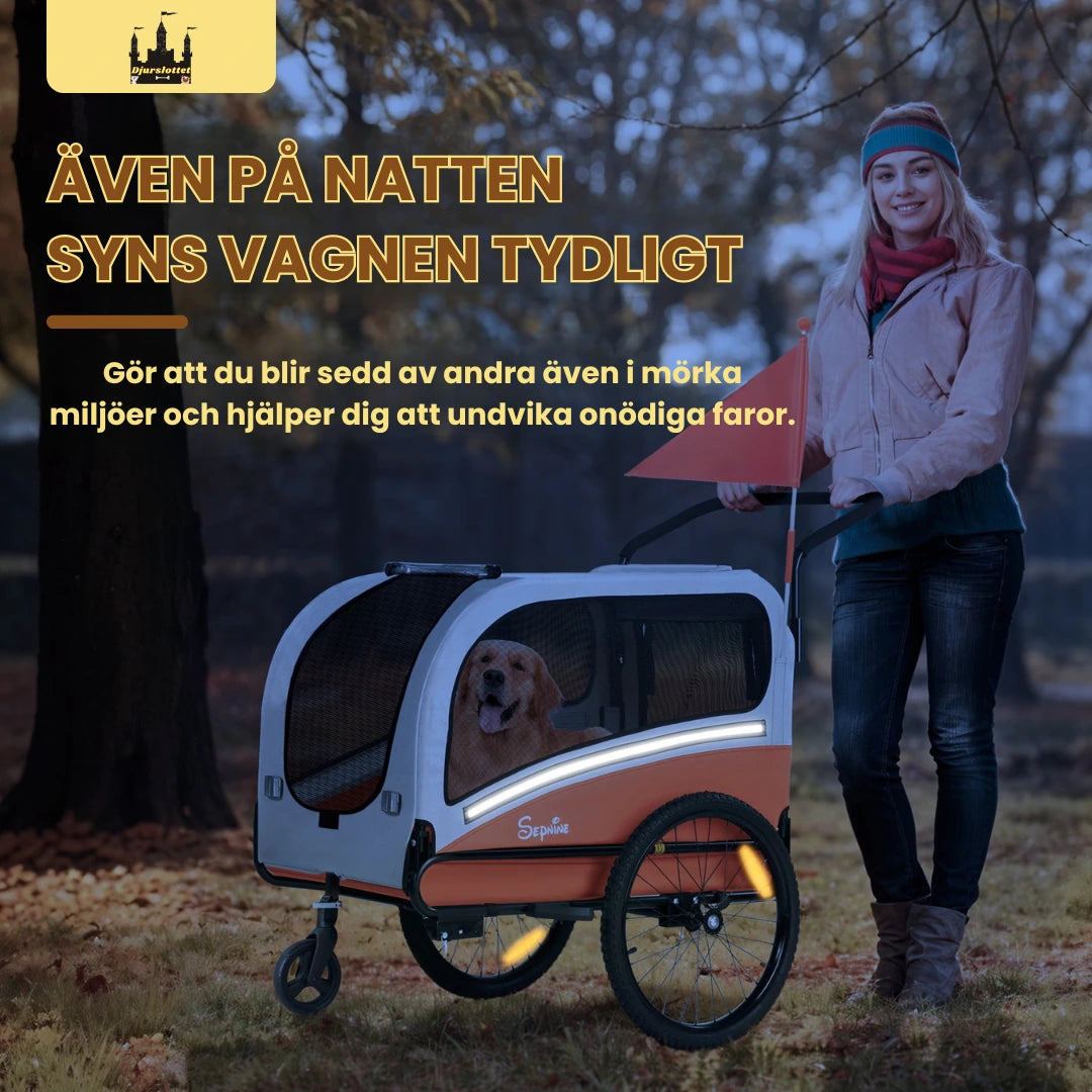 Stor Cykelvagn ÄVEN PÅ NATTEN SYNS VAGNEN TYDLIGT - Djurslottet