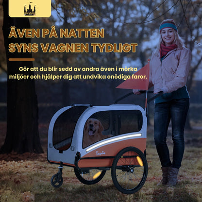 Stor Cykelvagn ÄVEN PÅ NATTEN SYNS VAGNEN TYDLIGT - Djurslottet