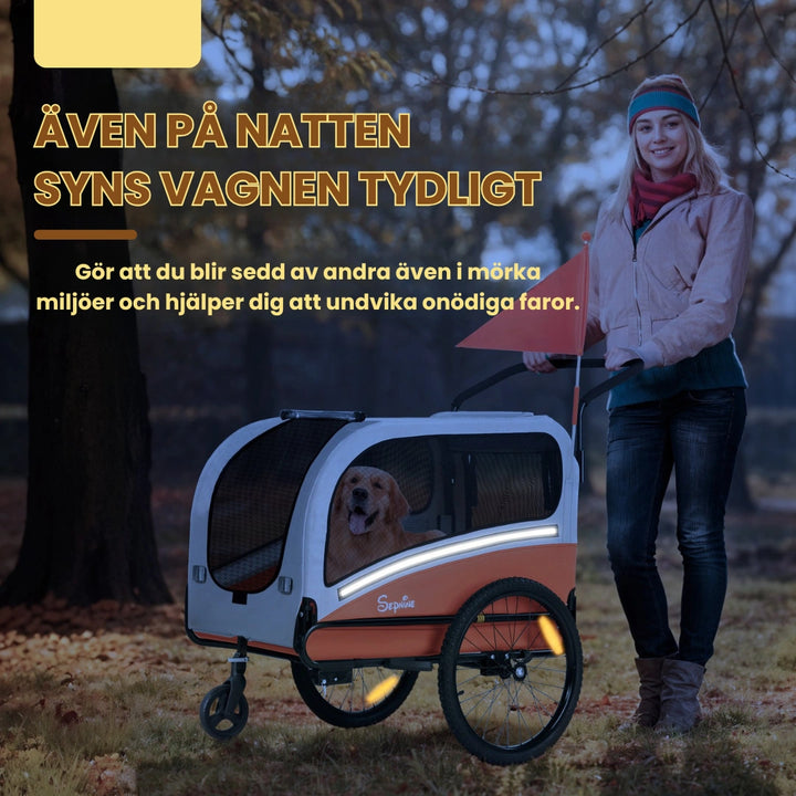 Stor Cykelvagn ÄVEN PÅ NATTEN SYNS VAGNEN TYDLIGT Djurslottet