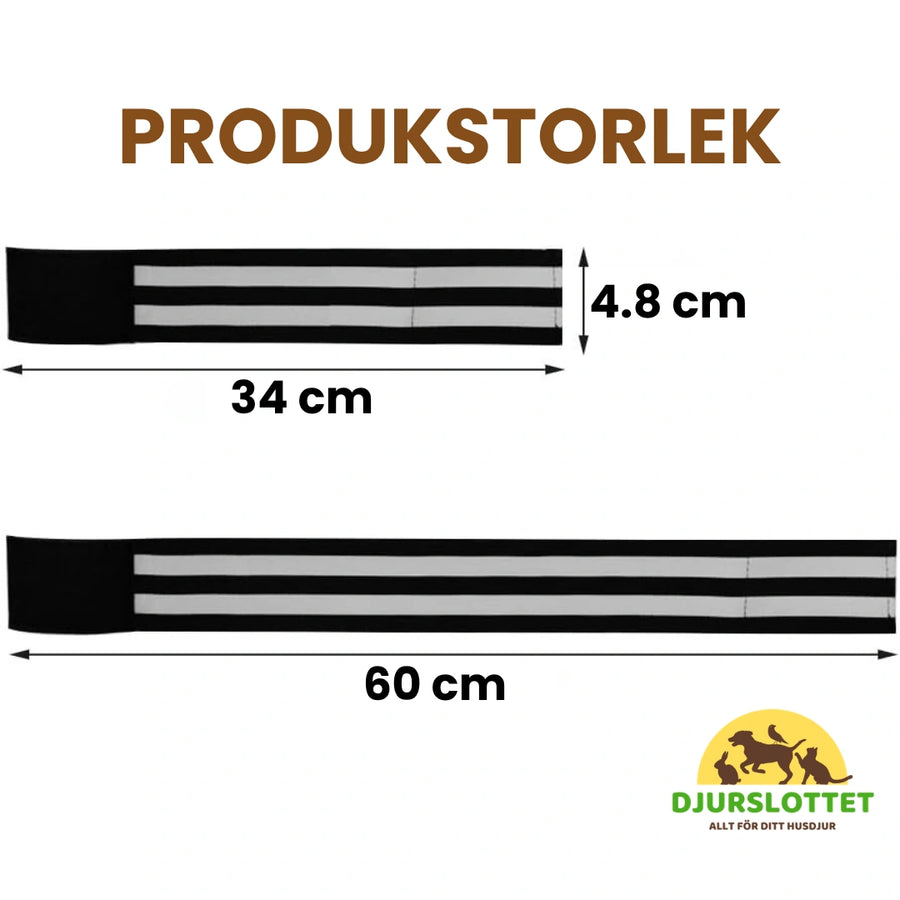 Storleksguide för Benreflex häst med bandmått och utsträckt längd