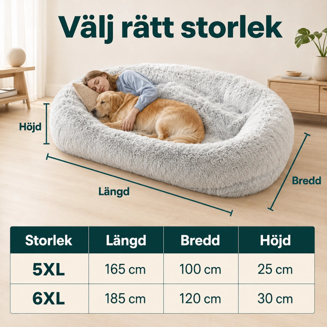 Storlek CozyCloud Stor Hundbädd för människor - Djurslottet