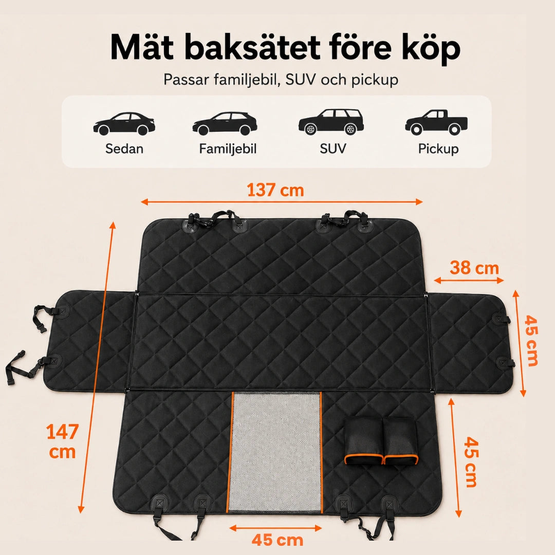 Storlek Komplett baksätesskydd repsäker - Djurslottet