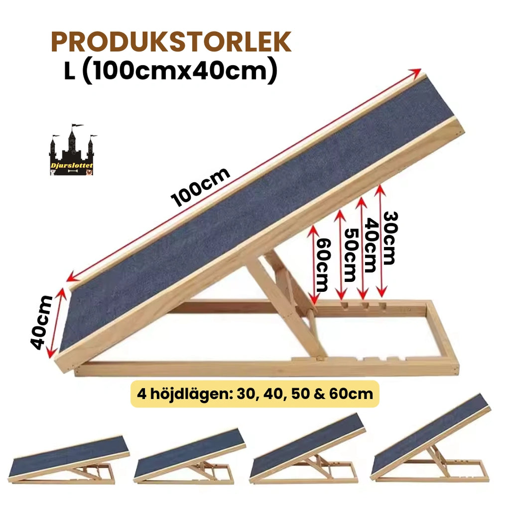 Storlek L Justerbar hundramp -Djurslottet
