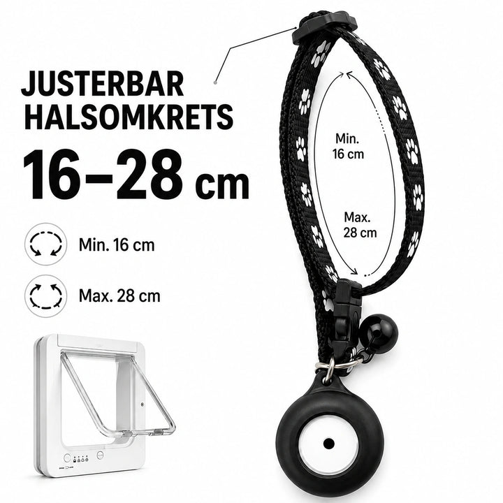 Storlek av Extra Chiphalsband till PetVent Kattlucka - Djurslottet