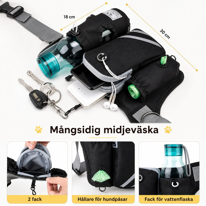 FreeRun Pro Träningskoppel med midjeväska - Djurslottet