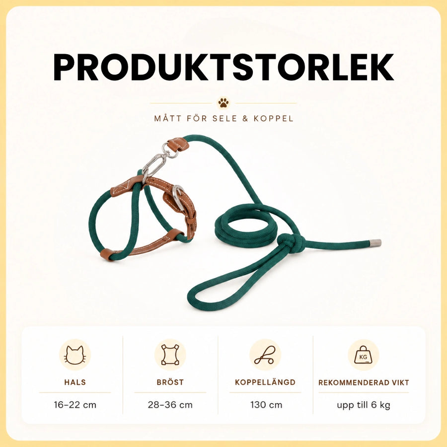 Storleksguide för HiDream X-form Series Kattsele med hals- och bröstomfång
