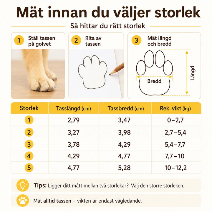 Storleksguide SolStep Hundskor för Sommar - Djurslottet