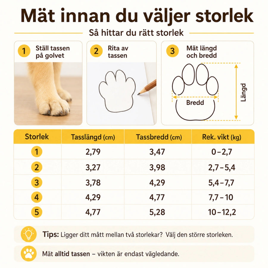 Storleksguide SolStep Hundskor för Sommar - Djurslottet