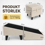 Storleksguide av Lunatto Hundramp 2.0 med Sittpuff - Djurslottet