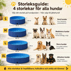 Storleksguide hundpool – 4 storlekar i cm för små till stora hundar, hopfällbar och halksäker Djurslottet