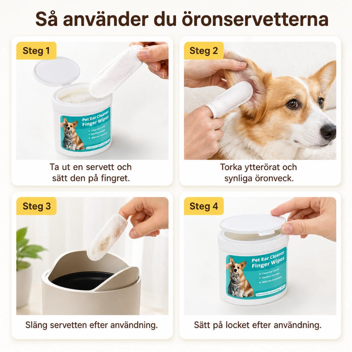 TailCare öronrengöring steg för steg användning - Djurslottet