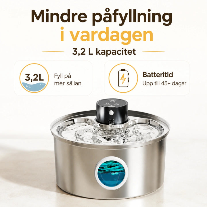 Trådlös Vattenfontän Rostfri Handsfree Djurslottet