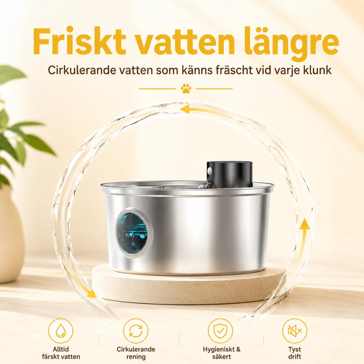 Trådlös Vattenfontän Rostfri Oändligt nära ”färskt” Djurslottet