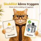 Trådlös Vattenfontän Rostfri Säker och sladdlös Djurslottet