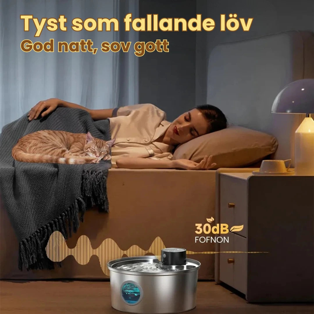 Trådlös Vattenfontän Rostfri  Tyst som fallande löv - Djurslottet