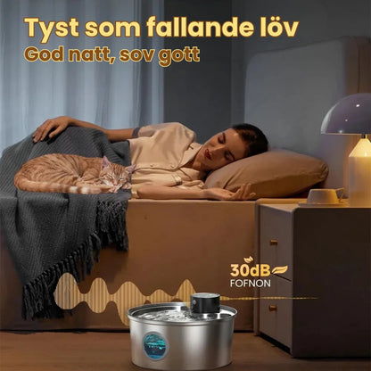 Trådlös Vattenfontän Rostfri  Tyst som fallande löv - Djurslottet
