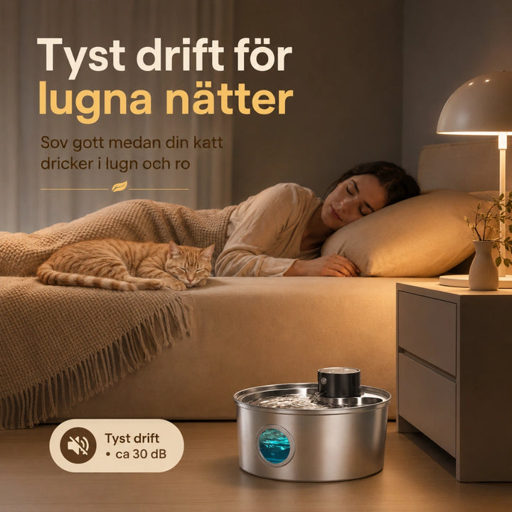 Trådlös Vattenfontän Rostfri  Tyst som fallande löv Djurslottet