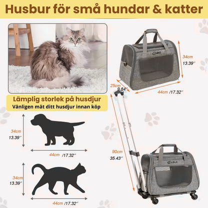 Transportväska Trolley Husdjur  Husbur för små hundar och katter - Djurslottet