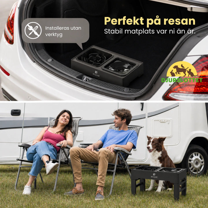 UpFeed Pro Upphöjd Slowfeeder & Anti-Spill Matskål Perfekt på resan - Djurslottet