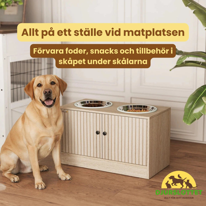 Upphöjd Matskål Hund med Förvaring Allt på ett ställe vid matplatsen - Djurslottet