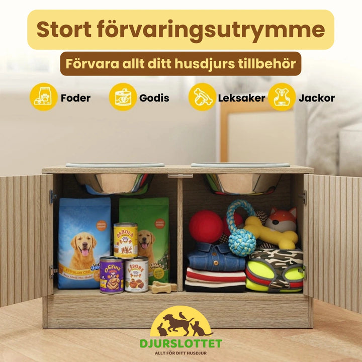 Upphöjd Matskål Hund med Förvaring Stort förvaringsutrymme - Djurslottet