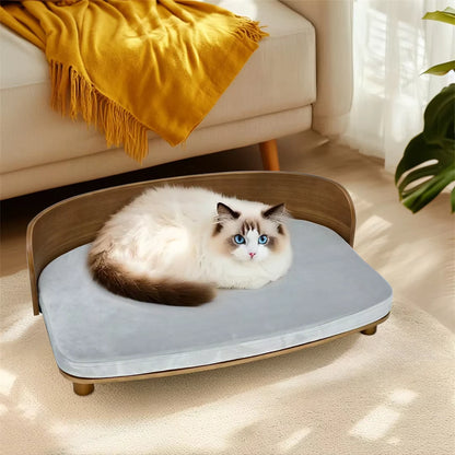 Upphöjd träsäng för katt och hund Designad med kattens kropp i åtanke - Djurslottet