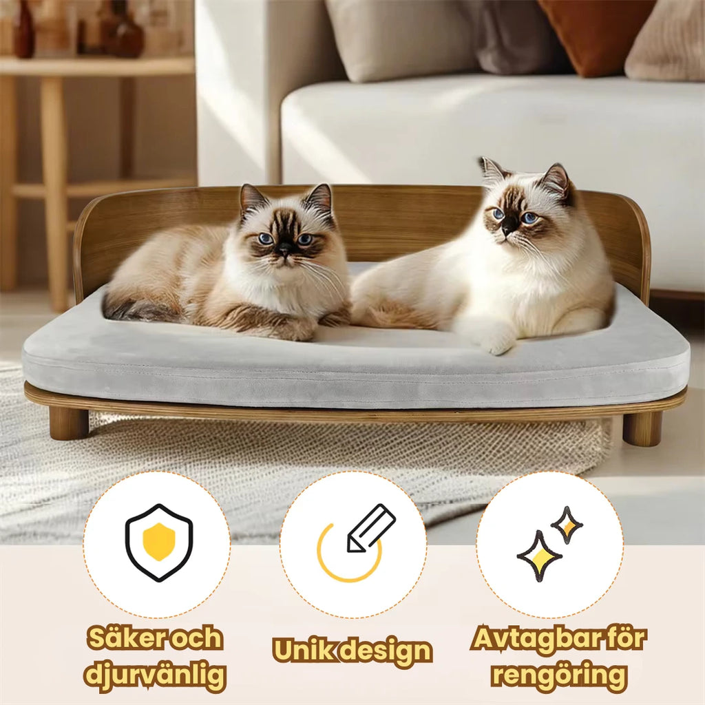 Upphöjd träsäng för katt och hund Saker och djur - Djurslottet