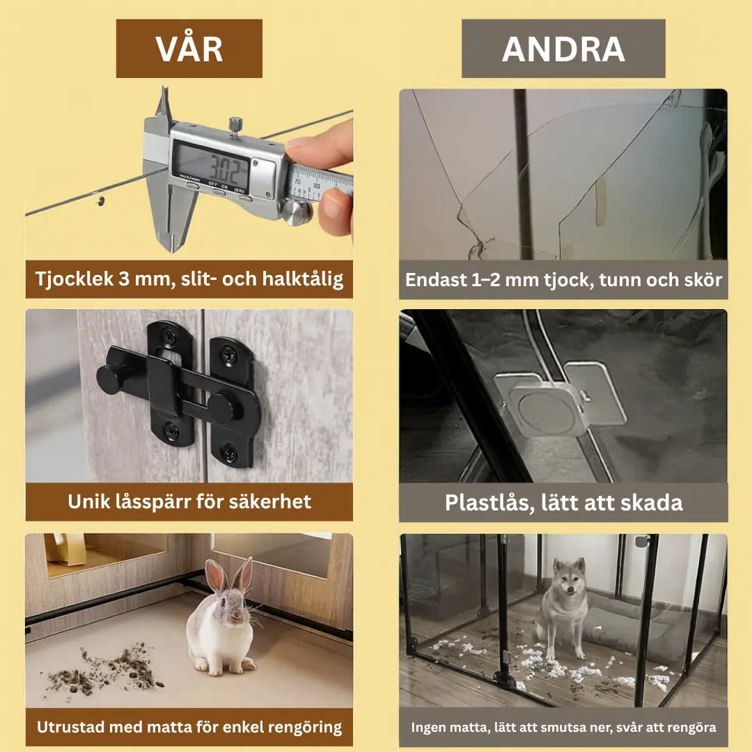 Vår hundhage jämfört med de andra - Djurslottet