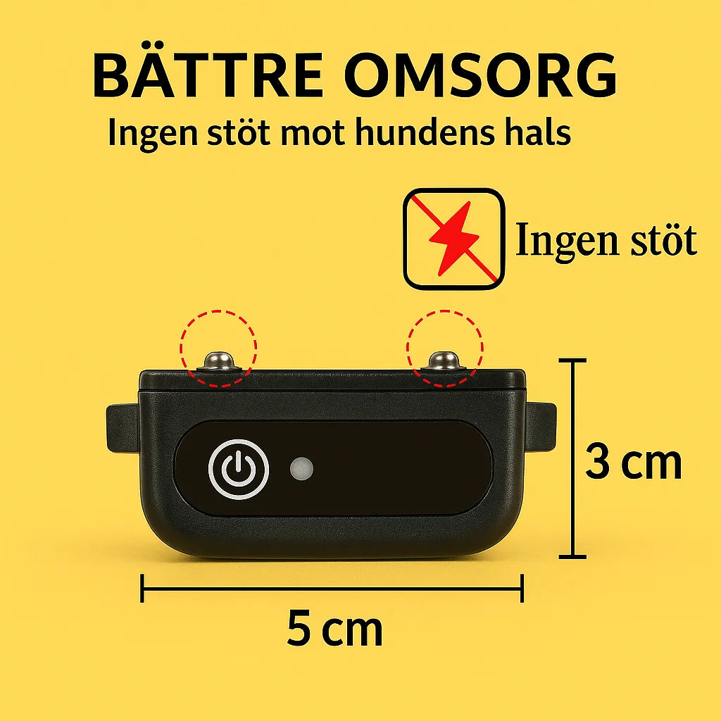 Antiskällhalsband utan stöt – 5 cm brett och 3 cm högt, skonsamt för hundens hals