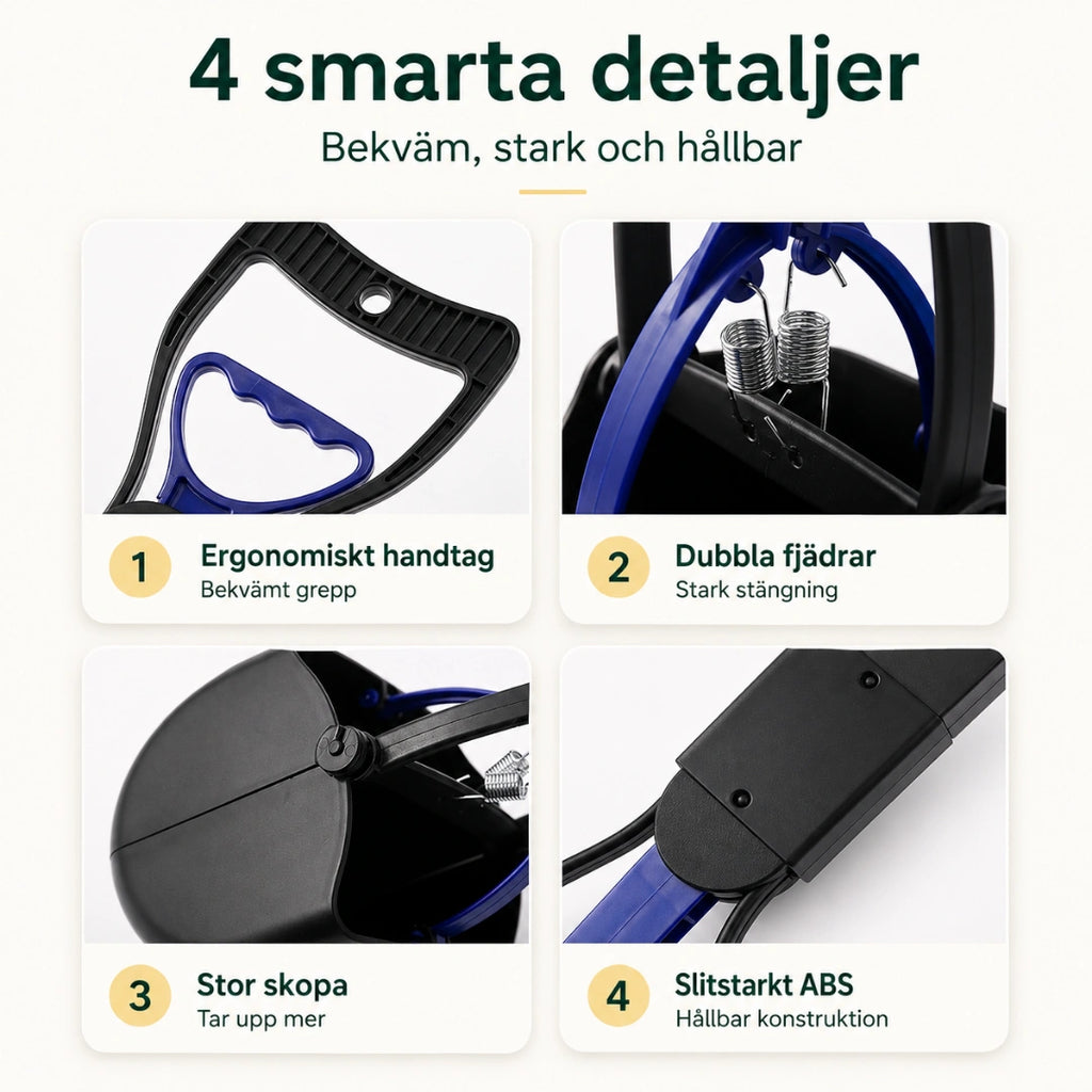 PawScoop Bajsplockare för Hund med dubbla fjädrar och ergonomiskt handtag - Djurslottet