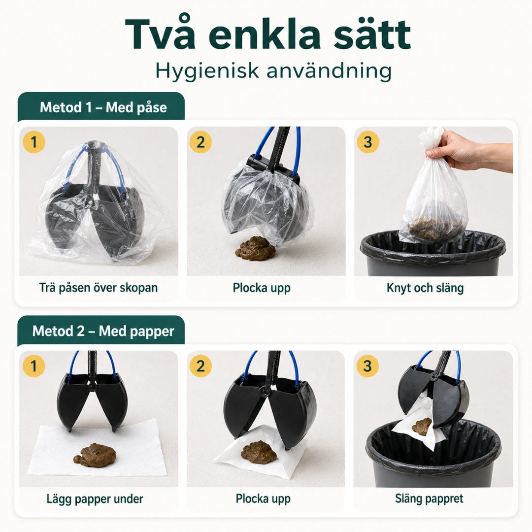 PawScoop Bajsplockare för Hund två enkla sätt att plocka upp - Djurslottet