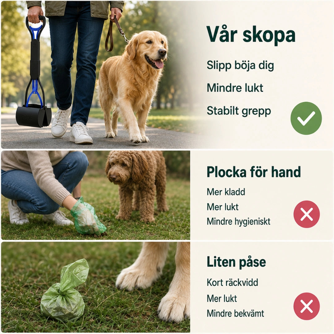 PawScoop Bajsplockare för Hund med tandad skopa - Djurslottet