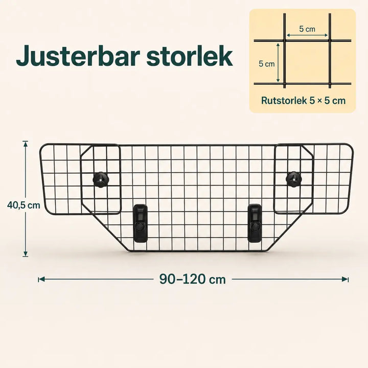 PawHut Hundgaller för Bil – PawHut Hundgaller mått 90 till 120 cm brett och 40,5 cm högt – Djurslottet
