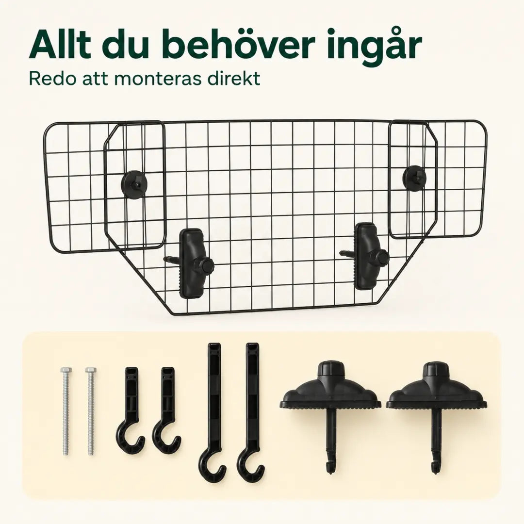 PawHut Hundgaller för Bil – PawHut Hundgaller med komplett monteringssats – Djurslottet