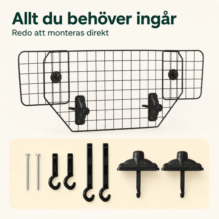 PawHut Hundgaller för Bil – PawHut Hundgaller med komplett monteringssats – Djurslottet