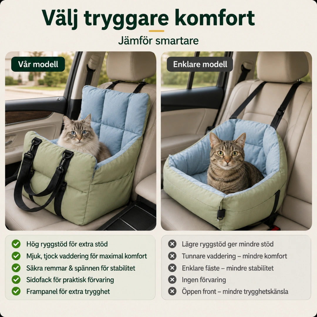 BingoPaws Bilstol för Hund och Katt komfort - Djurslottet