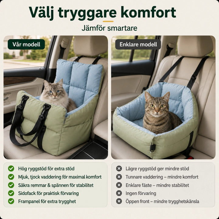 BingoPaws Bilstol för Hund och Katt komfort - Djurslottet