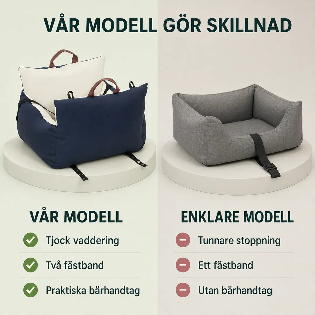 PawHut Hundbilstol jämförd med enklare modell - Djurslottet