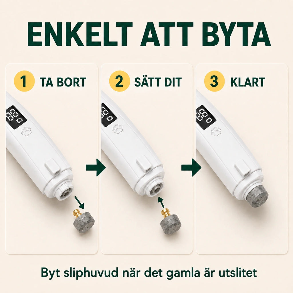 Byt sliphuvud i tre steg på kloklipparen - Djurslottet