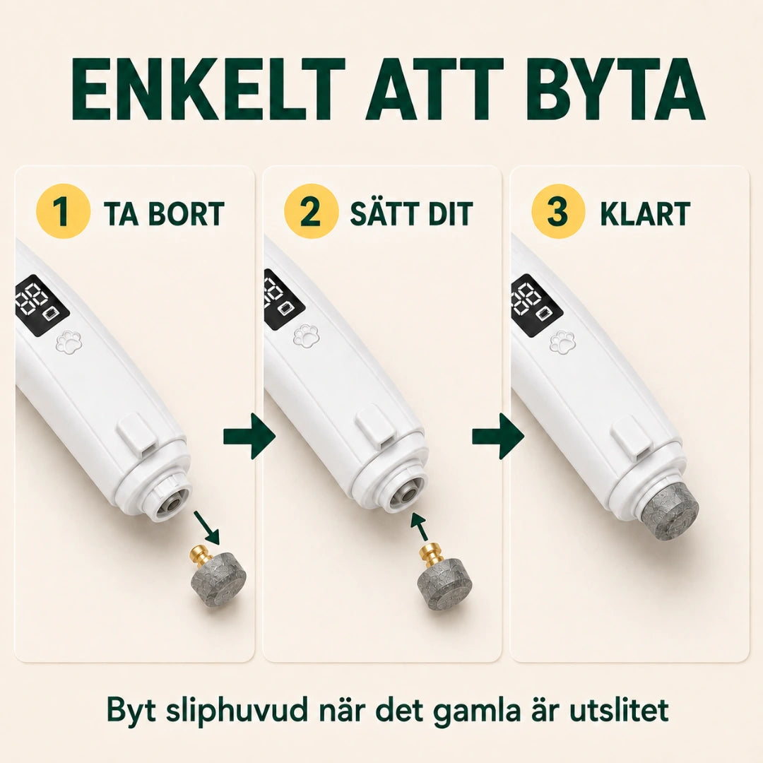 Byt sliphuvud i tre steg på kloklipparen - Djurslottet