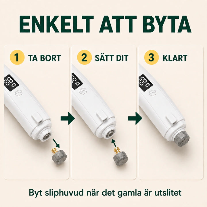 Byt sliphuvud i tre steg på kloklipparen - Djurslottet