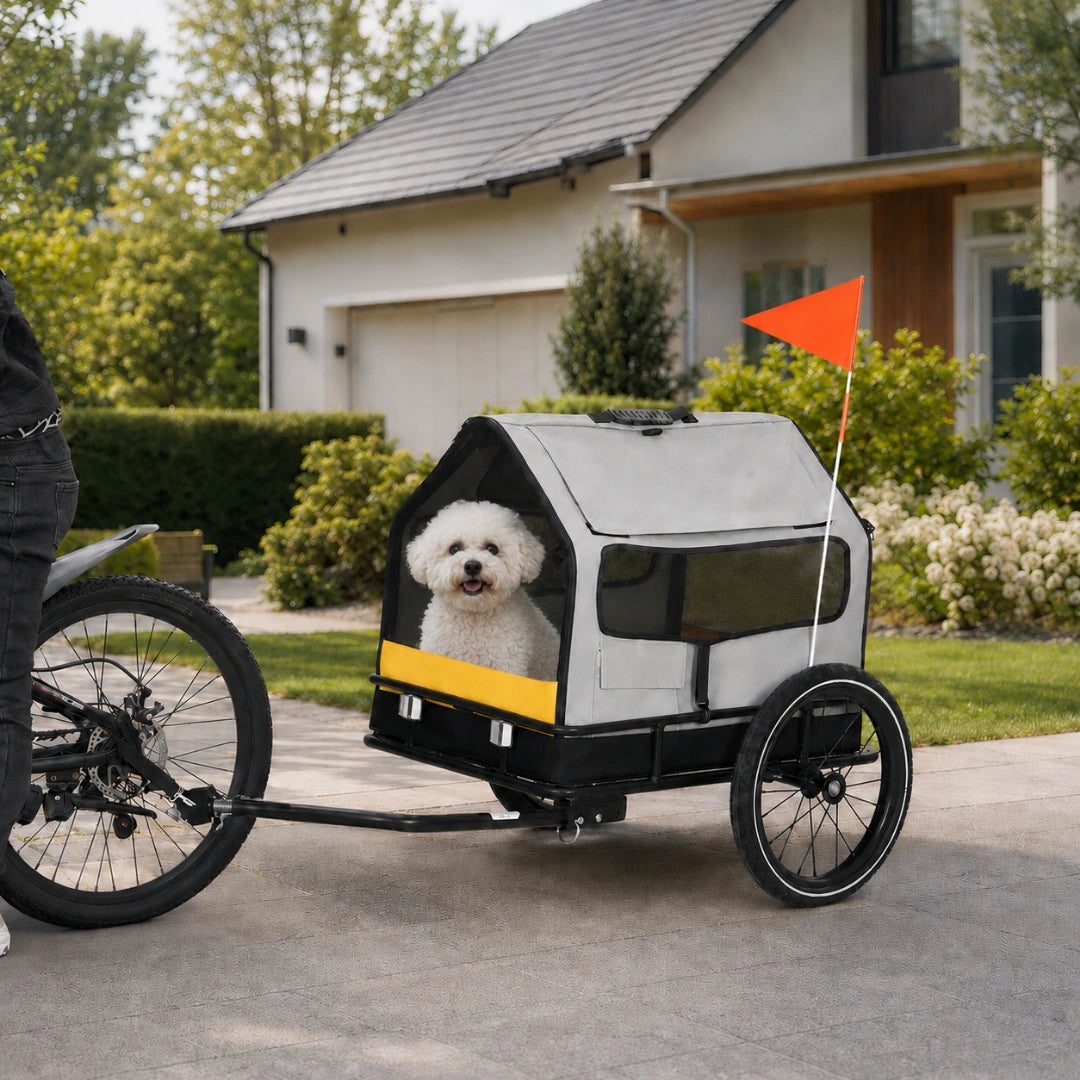 PawHut 3-i-1 Cykelvagn för Hund bekväm kupé - Djurslottet