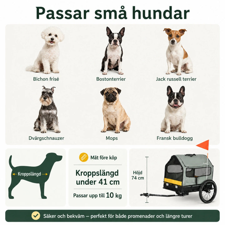 PawHut 3-i-1 Cykelvagn för Hund passar små hundar - Djurslottet